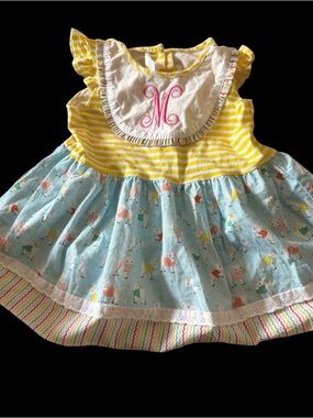 “Mary Had A Little Lamb” Monogrammed “M” Tunic  - Size 6